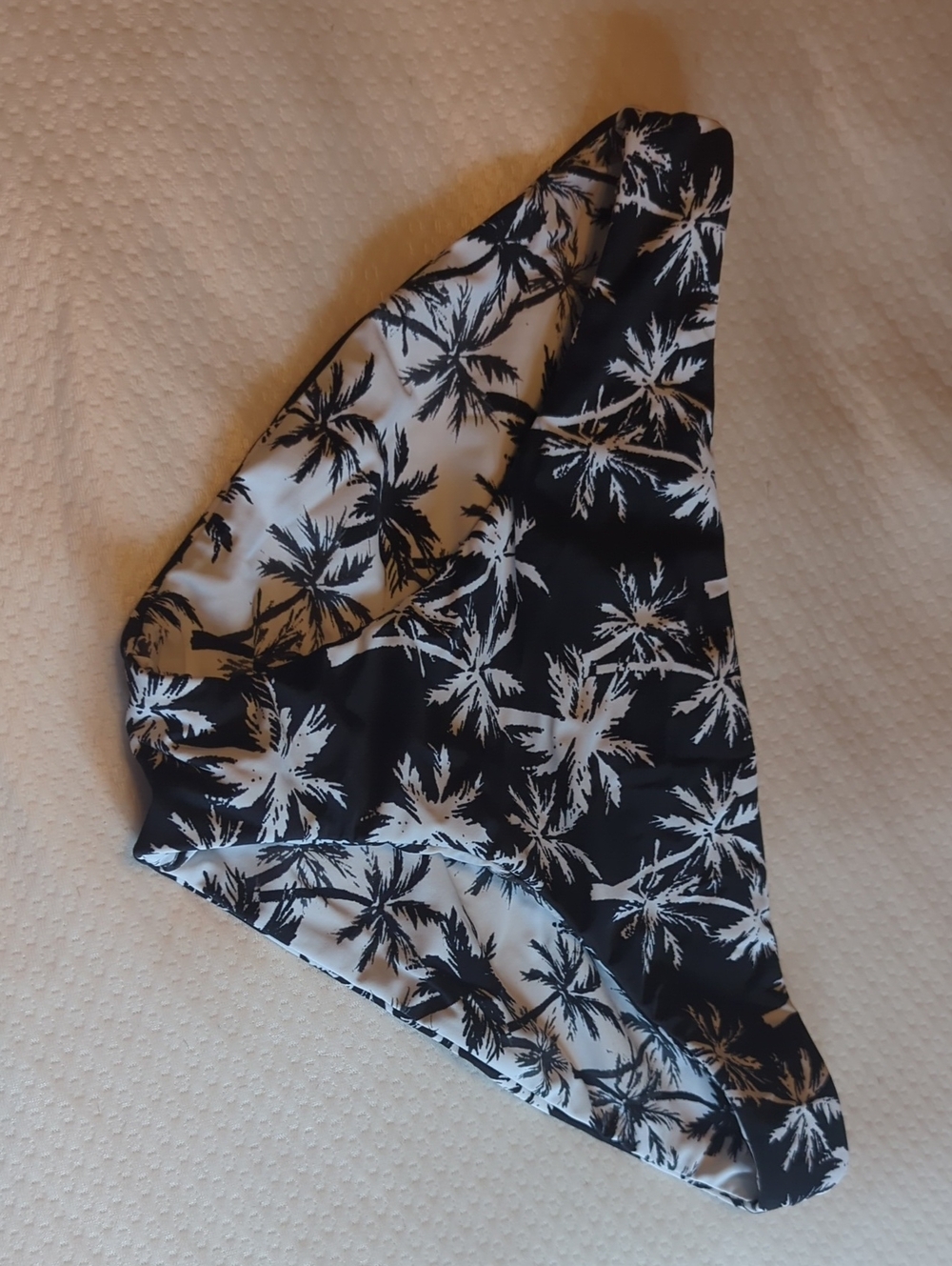 Women’s Black & White Palm-Print Bikini Bottoms